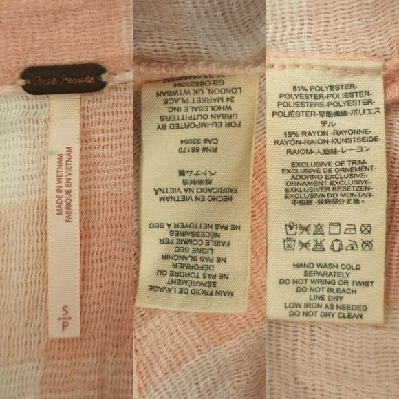 Free People Sleeveless Top Womens S Tank Pink White Check Hidden Button Front - Picture 7 of 14